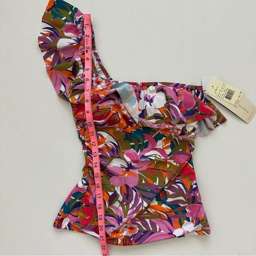Profile by Gottex Women's One Shoulder Tropikaia Tankini Size 8
